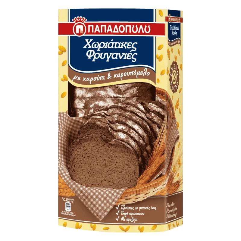 φρυγανιές χωριάτικες με χαρούπι 240 g