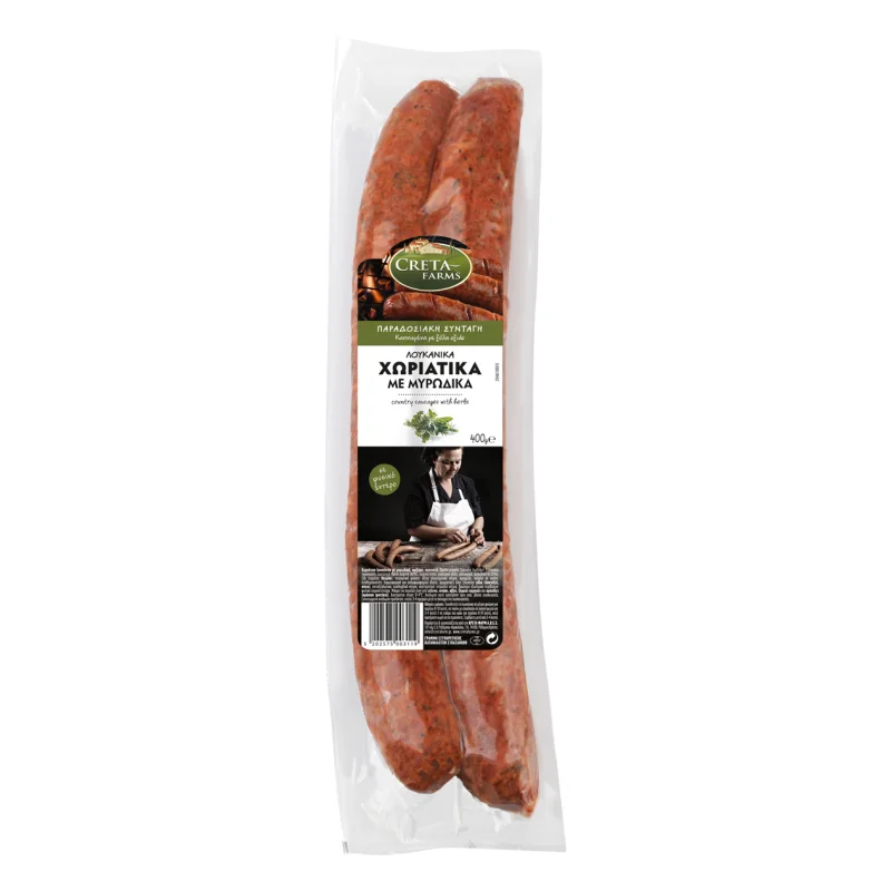 creta farms λουκάνικα χωριάτικα με μυρωδικά 400 g