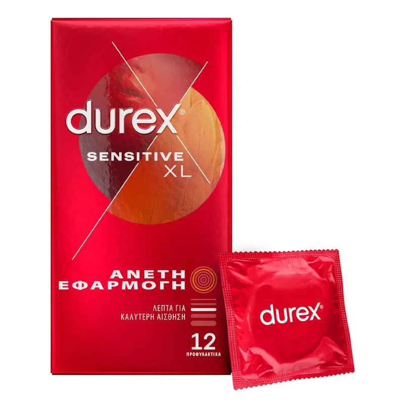 durex sensitive προφυλακτικά άνετη εφαρμογή 12 τεμ.