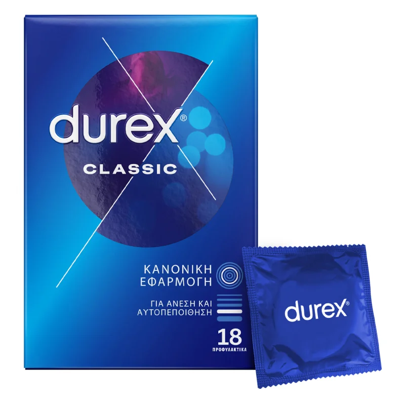 durex classic προφυλακτικά 18 τεμ.