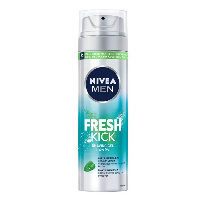 nivea men gel ξυρίσματος fresh kick . 200 ml
