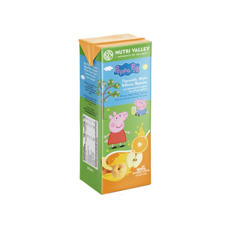 χυμός peppa pig πορτοκάλι μήλο ροδάκινο βερίκοκο 250 ml