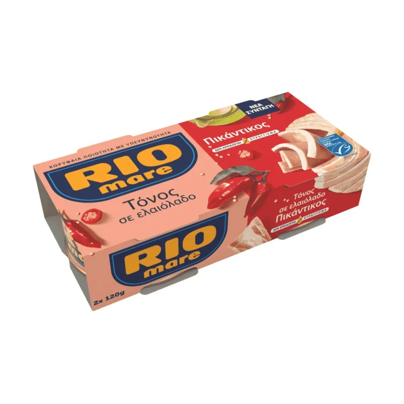 rio mare τόνος σε ελαιόλαδο πικάντικος . 2 × 120 g