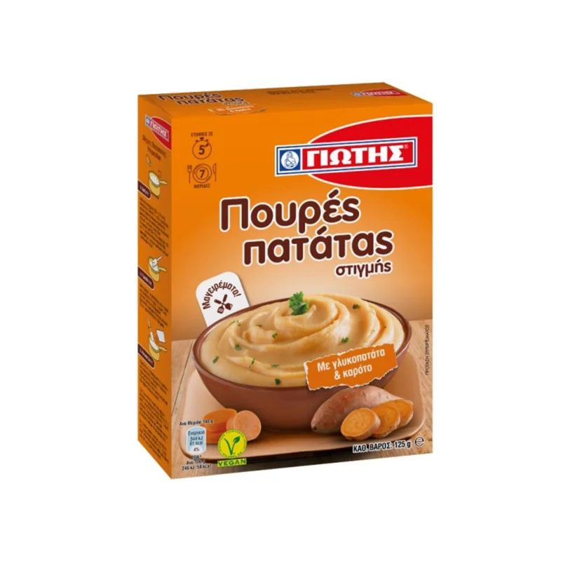 γιώτης πουρές πατάτας με γλυκοπατάτα & καρότο . 125 g