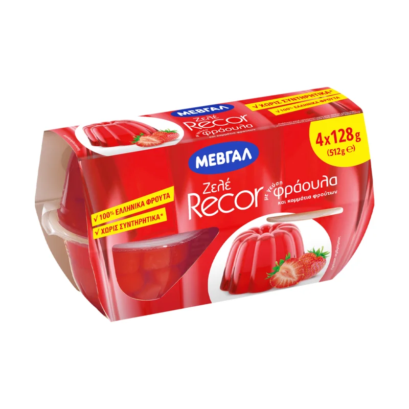 μεβγαλ recor ζελέ φράουλα 4 × 128 g