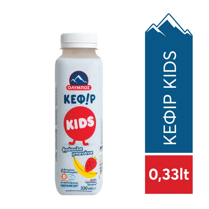 ολυμπος κεφιρ kids μπανανα - φραουλα 330 ml