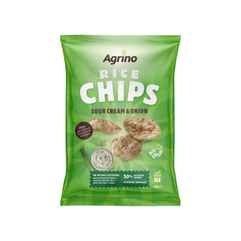 τσιπς ρυζιού sour cream & onion 60 g