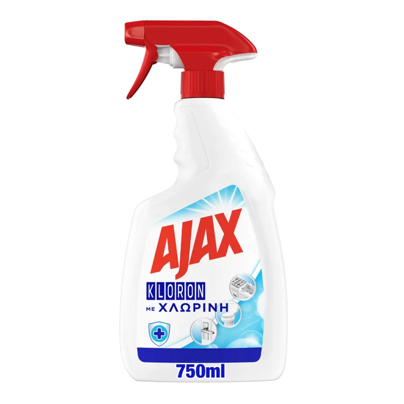 ajax kloron με χλωρίνη καθαριστικό spray αντλία 750 ml