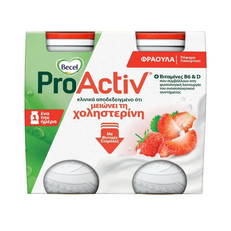 becel pro activ ρόφημα γιαουρτιού φράουλα 4 × 75 g