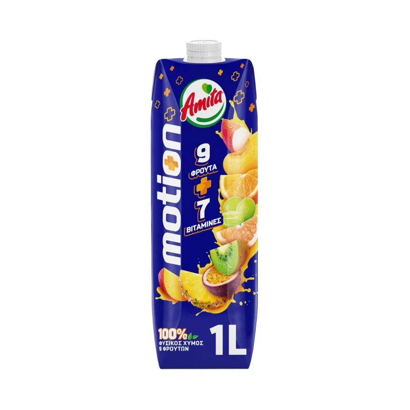 Amita Motion Φυσικός Χυμός 9 Φρούτων (1 lt)