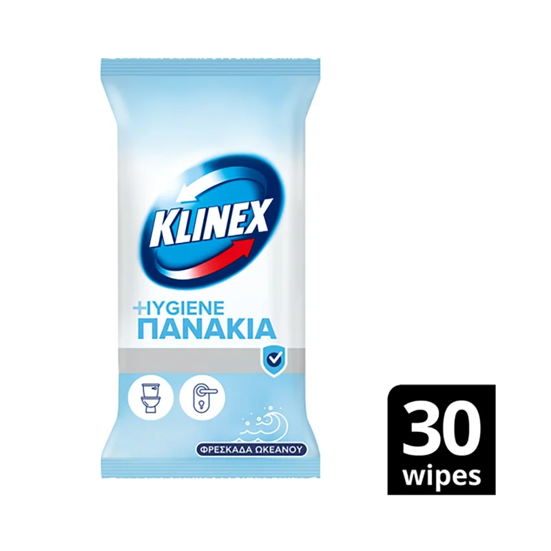 KLINEX Hygiene Υγρά Πανάκια Καθαρισμού Γενικής Χρήσης Φρεσκάδα Ωκεανού Χωρίς χλώριο 30τεμ