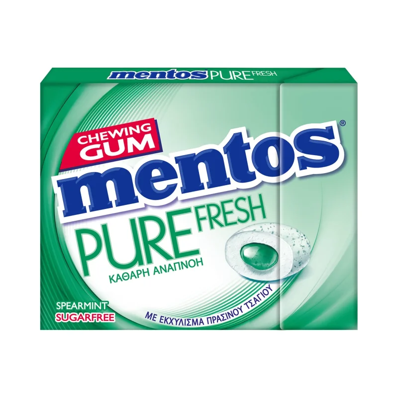 MENTOS Pure Fresh Τσίχλες Δυόσμος Χωρίς ζάχαρη 20τεμ 30g
