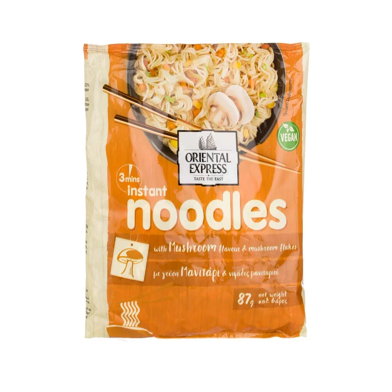 ORIENTAL EXPRESS Instant Noodles με γεύση Μανιτάρι & Νιφάδες Μανιταριού Vegan 87g