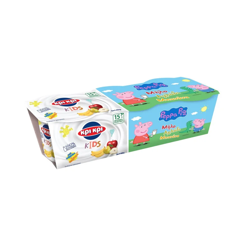 ΚΡΙ ΚΡΙ Kids Peppa Pig Επιδόρπιο Γιαουρτιού Μήλο Αχλάδι Μπανάνα 3x140g