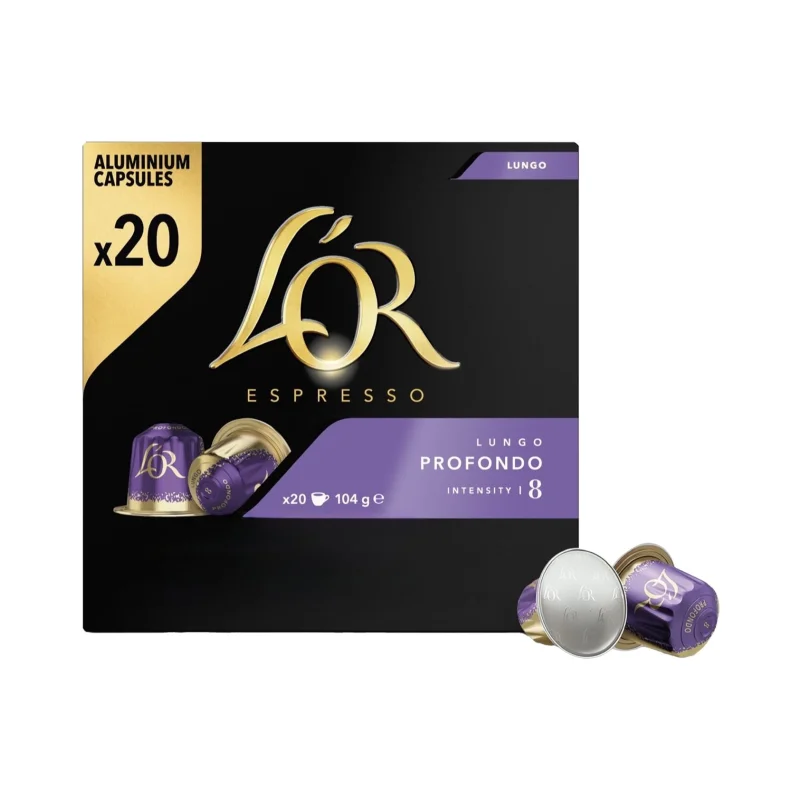 L'OR Profondo Καφές Espresso Lungo 20 κάψουλες συμβατές με μηχανή Nespresso 104g