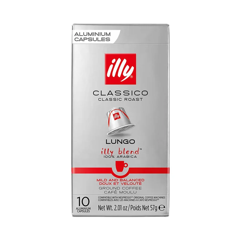 ILLY Καφές Espresso Classico Lungo 10 κάψουλες συμβατές με μηχανή Nespresso 57g
