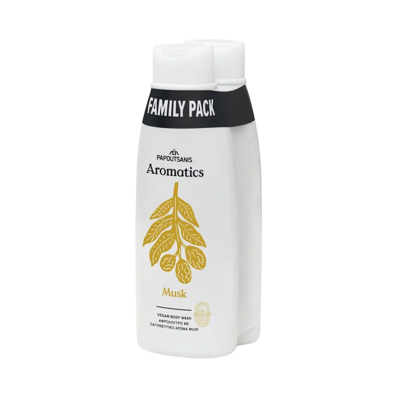 PAPOUTSANIS Aromatics Musk Αφρόλουτρο Vegan 2x650ml