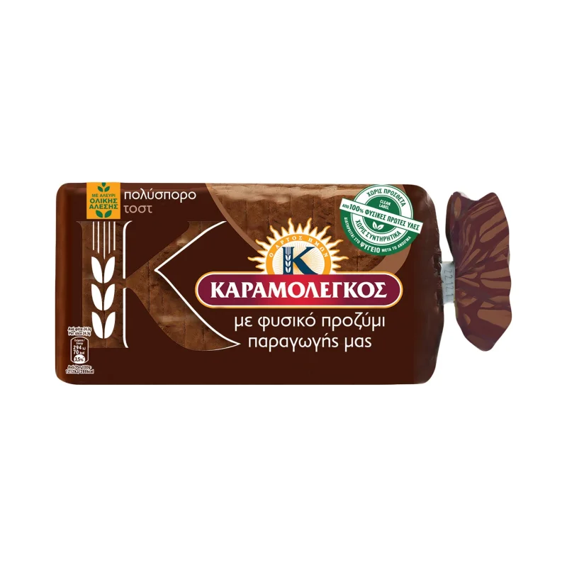 Ψωμί για Τοστ Πολύσπορο Ολικής Άλεσης με Προζύμι 340gr