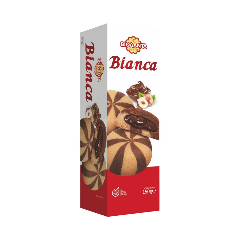 ΒΙΟΛΑΝΤΑ Bianca Μπισκότα Γεμιστά με Κρέμα Κακάο Φουντουκιού 150g