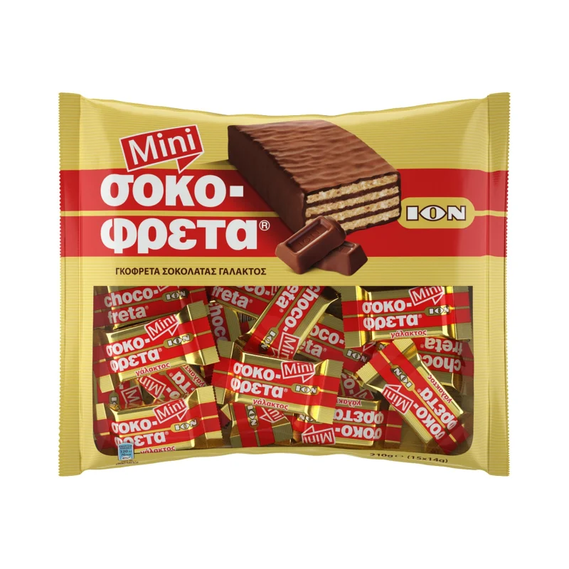 ΙΟΝ Σοκοφρέτα Mini Γκοφρέτα Σοκολάτας Γάλακτος 210g