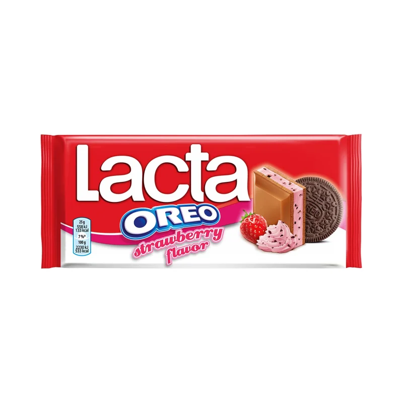 LACTA Oreo Σοκολάτα Γάλακτος με γεύση Φράουλα 105g