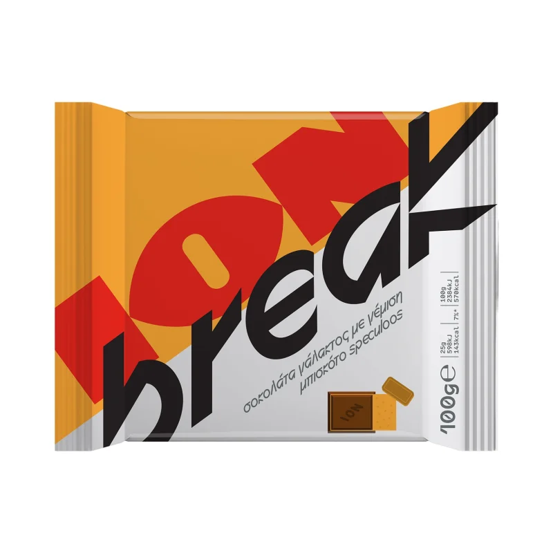 ION Break Σοκολάτα Γάλακτος με γέμιση Μπισκότο Speculoos 100g