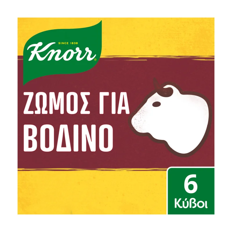 KNORR Κύβοι Ζωμού Βοδινού 6 Τεμάχια 60g