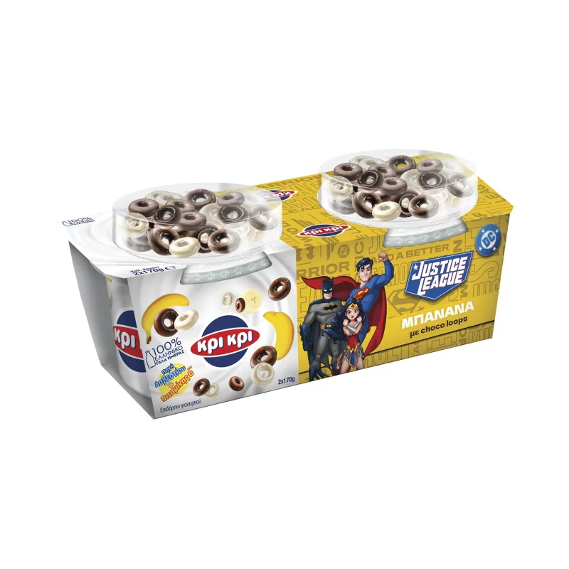 ΚΡΙ ΚΡΙ Επιδόρπιο Γιαουρτιού Μπανάνα με Choco Loops 2x170g