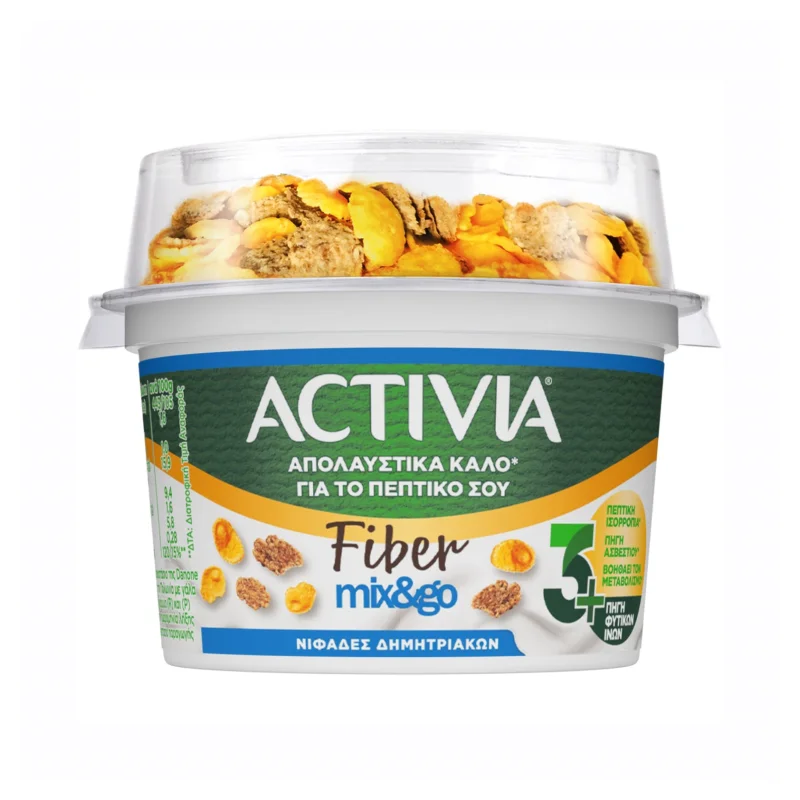 ACTIVIA Fiber Mix&Go Επιδόρπιο Γιαουρτιού & Νιφάδες Δημητριακών 163g