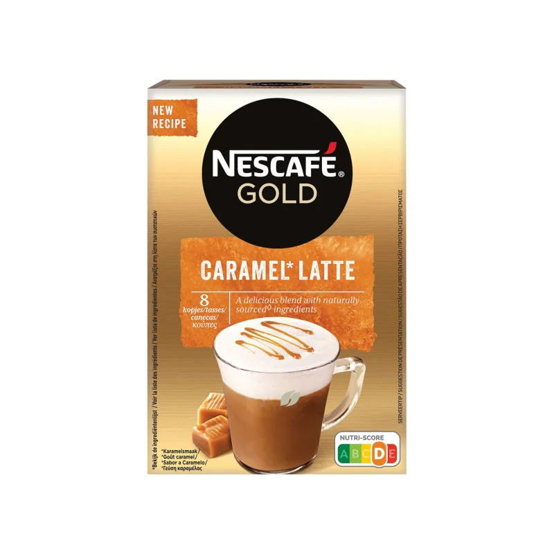 Nescafe Gold στιγμιαίο ρόφημα καφέ caramel latte 8x17g