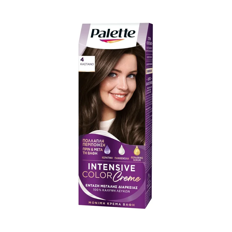 PALETTE Intensive Color Creme Βαφή Μαλλιών Νο4 Καστανό