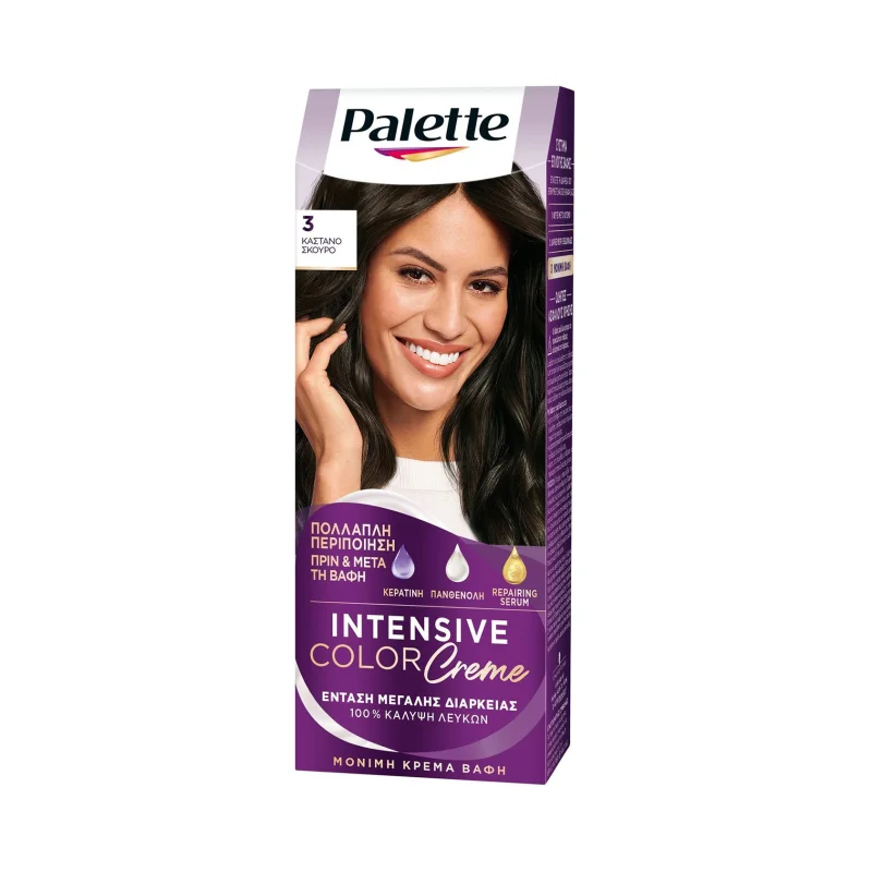 PALETTE Intensive Color Creme Βαφή Μαλλιών Νο3 Καστανό Σκούρο