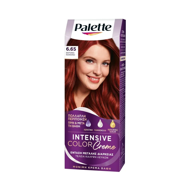 PALETTE Intensive Color Creme Βαφή Μαλλιών Νο6.65 Έντονο Κόκκινο