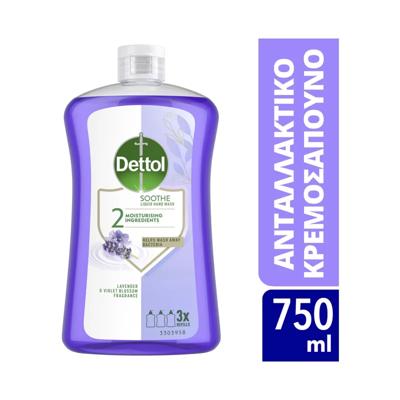 DETTOL Soothe Κρεμοσάπουνο Λεβάντα & White Musk Ανταλλακτικό 750ml