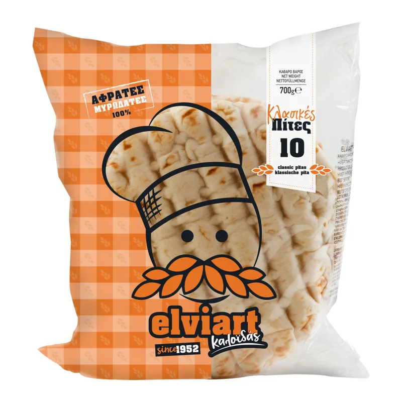 Elviart Πίτες Για Σουβλάκι Σταρένιες 10 Tεμάχια 700gr