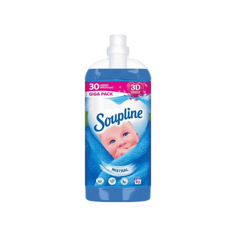Soupline μαλακτικό ρούχων συμπυκνωμένο mistral 1932ml 92μεζ