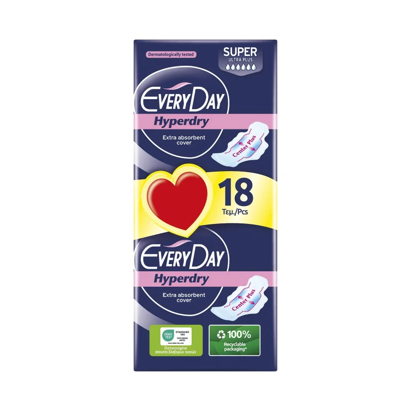 EVERYDAY Hyperdry Σερβιέτες Ultra Plus Super 18τεμ