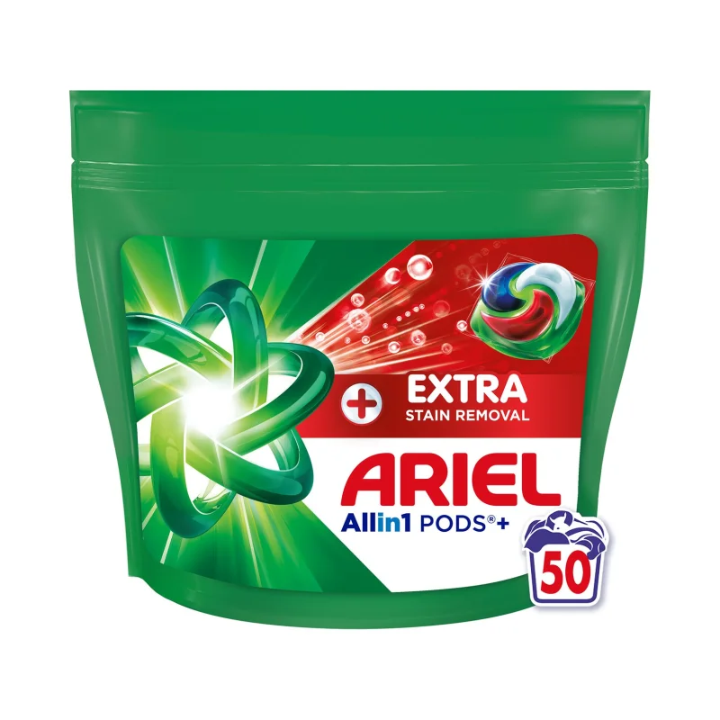 ARIEL Allin1 Pods Απορρυπαντικό Πλυντηρίου Ρούχων Extra Stain Removal 50 κάψουλες