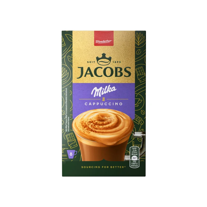Jacobs Milka στιγμιαίο ρόφημα καφέ cappuccino choco φακελάκια 8x15.8g