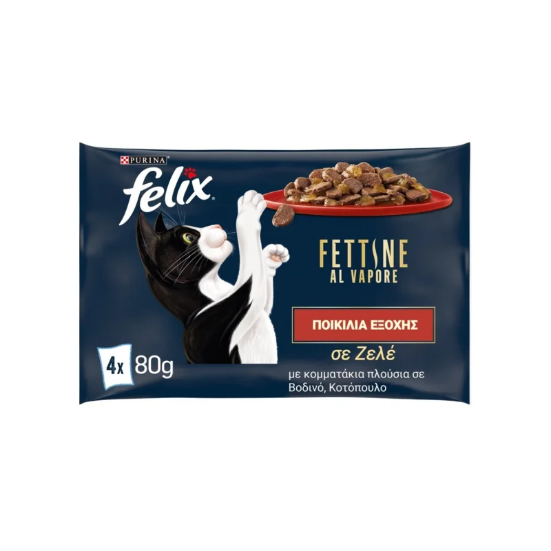 Felix τροφή γάτας ποικιλία εξοχής σε ζελέ 4x80g