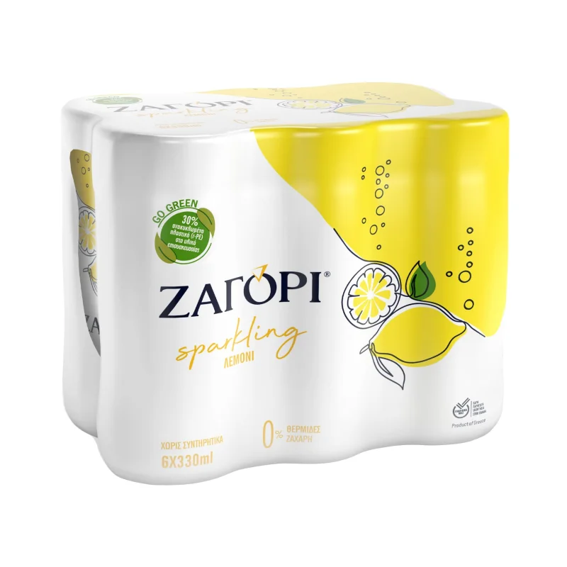 ΖΑΓΟΡΙ Sparkling Ανθρακούχο Νερό Λεμόνι Χωρίς ζάχαρη 6x330ml