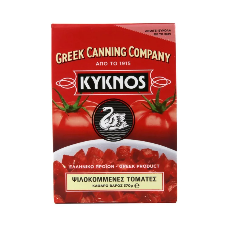 KYKNOS Ντομάτες ψιλοκομμένες αποφλοιωμένες σε χυμό Ντομάτας 370g