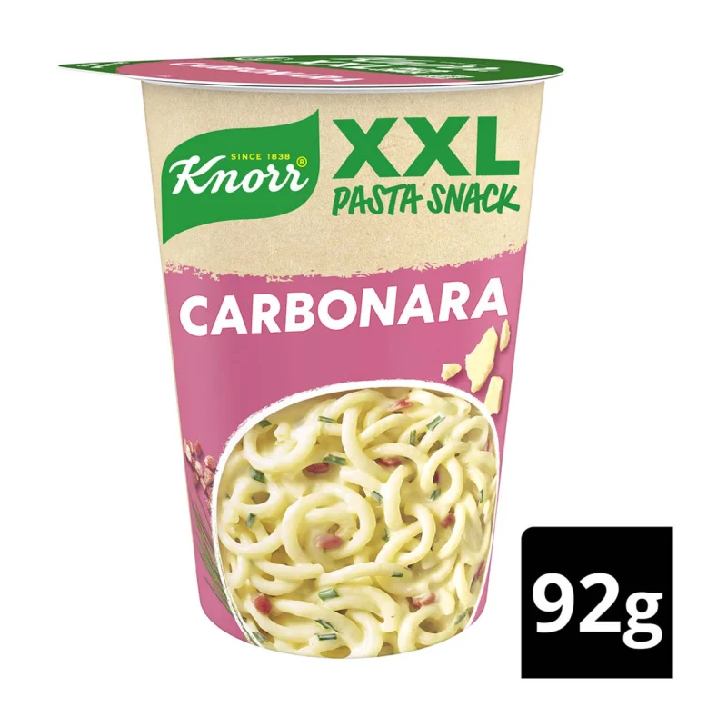 Knorr Ζυμαρικά Καρμπονάρα Snack Pot XXL (92g)
