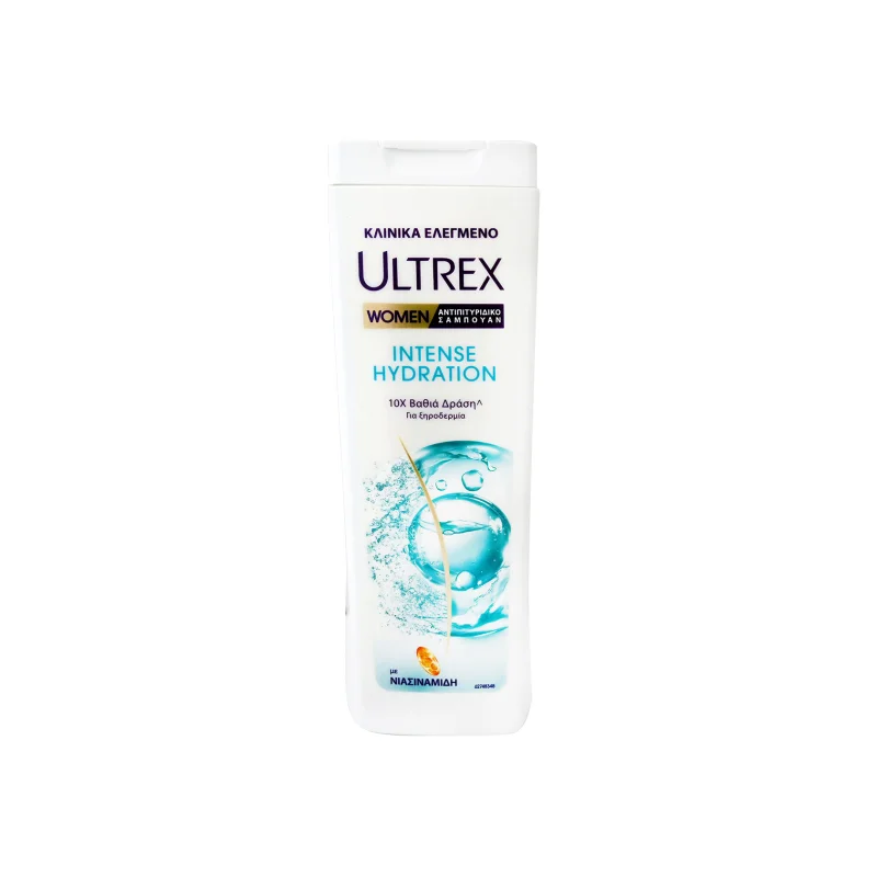 Ultrex Intense hydration σαμπουάν μαλλιών αντιπιτυριδικό για ξηροδερμία, με εκχύλισμα κάκτου 360ml