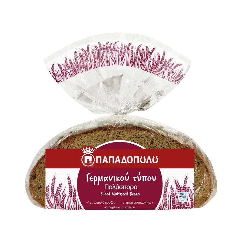 Ψωμί Γερμανικού Τύπου Πολύσπορο σε φέτες 500gr
