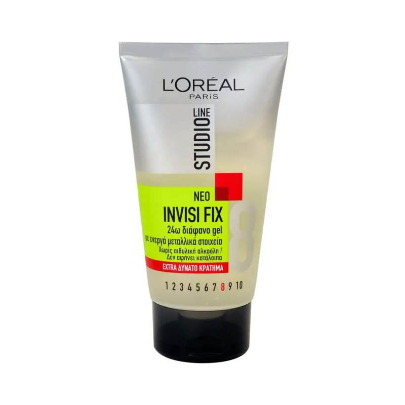 L'OREAL Studio Line Τζελ Μαλλιών Διάφανο Invisi Fix 8 για Extra Δυνατό Κράτημα 150ml
