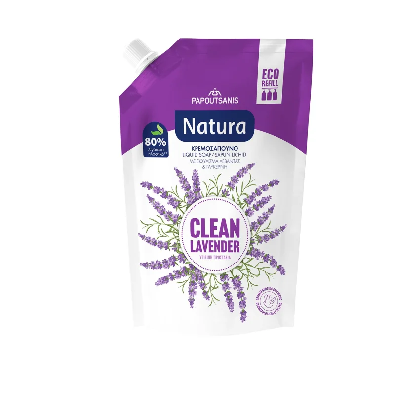 PAPOUTSANIS Natura Κρεμοσάπουνο Clean Lavender Ανταλλακτικό 750ml