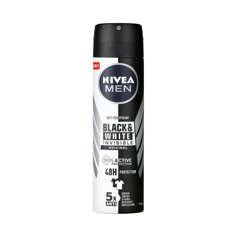 NIVEA Men Black & White Invisible Αποσμητικό Σπρέι Original 150ml