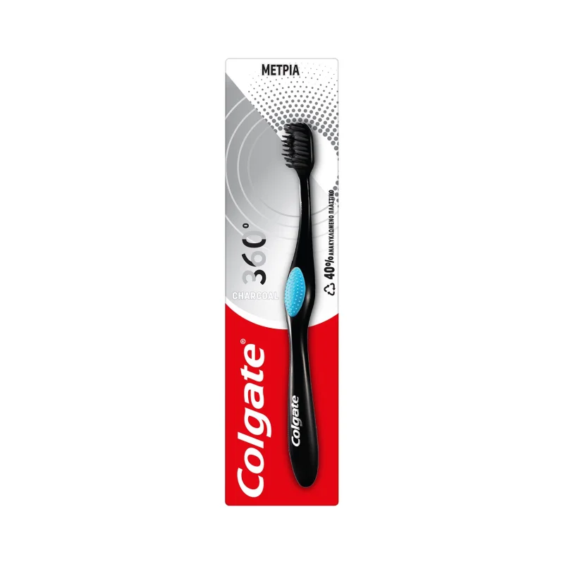 COLGATE Οδοντόβουρτσα 360 Charcoal μέτρια