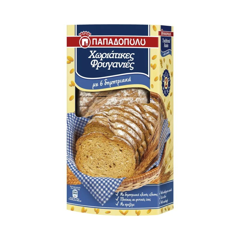 Χωριάτικες Φρυγανιές με 6 Δημητριακά Vegan 240gr